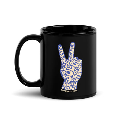 Loosid Peace & Sober Sober Coffee Mug featuring the design