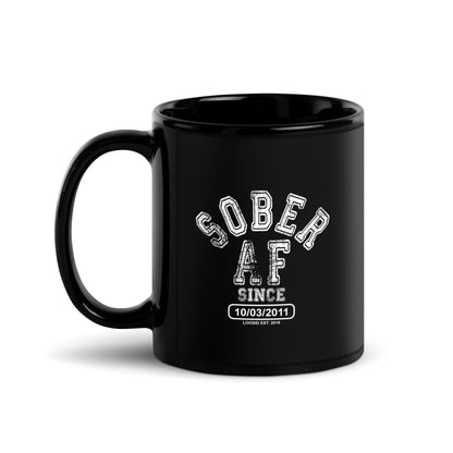 Sober AF Glossy Sober Sober Coffee Mug close-up view (view 2)