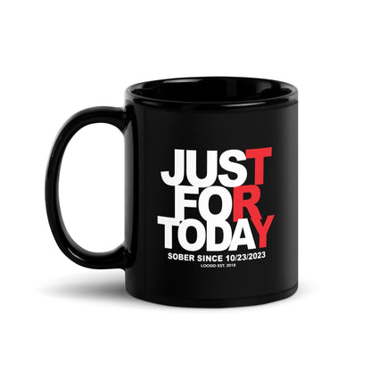 Just For Today Glossy Sober Sober Coffee Mug close-up view (view 2)