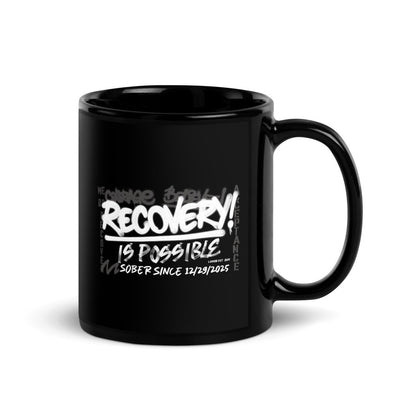 Recovery is Possible Sober Coffee Mug flat lay styled image (view 3)