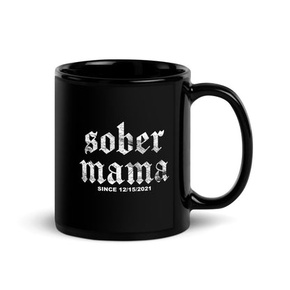 Sober Mama Glossy Sober Sober Coffee Mug flat lay styled image (view 3)