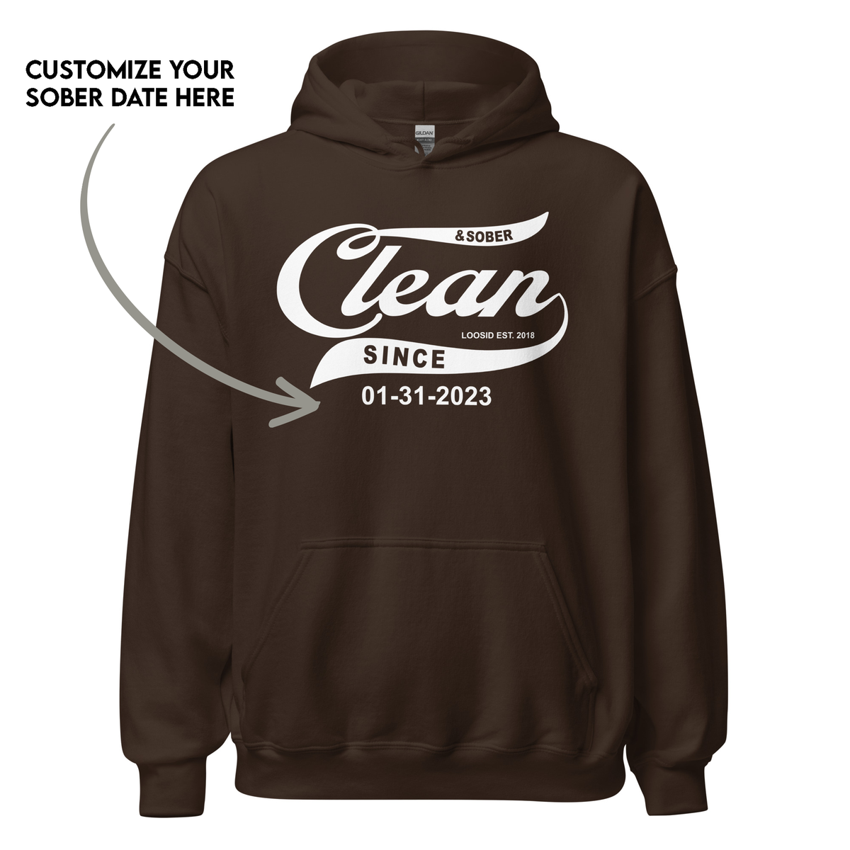 Inspiring Sober Hoodie celebrating progress and resilience