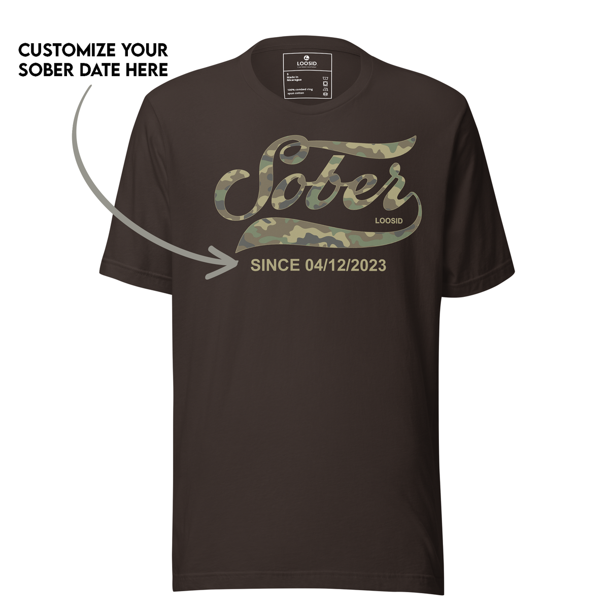 sober t shirt modern camo design for sober living