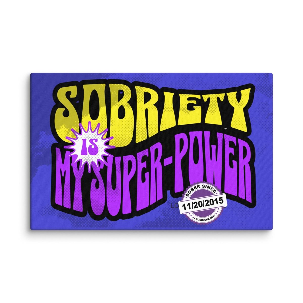 Super Power Sobriety Art flat lay styled image (view 3)