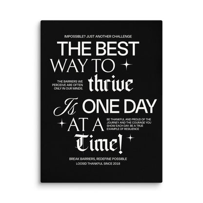 Be Thankful & Thrive Canvas with Recovery Quote Sobriety Art back view (view 7)