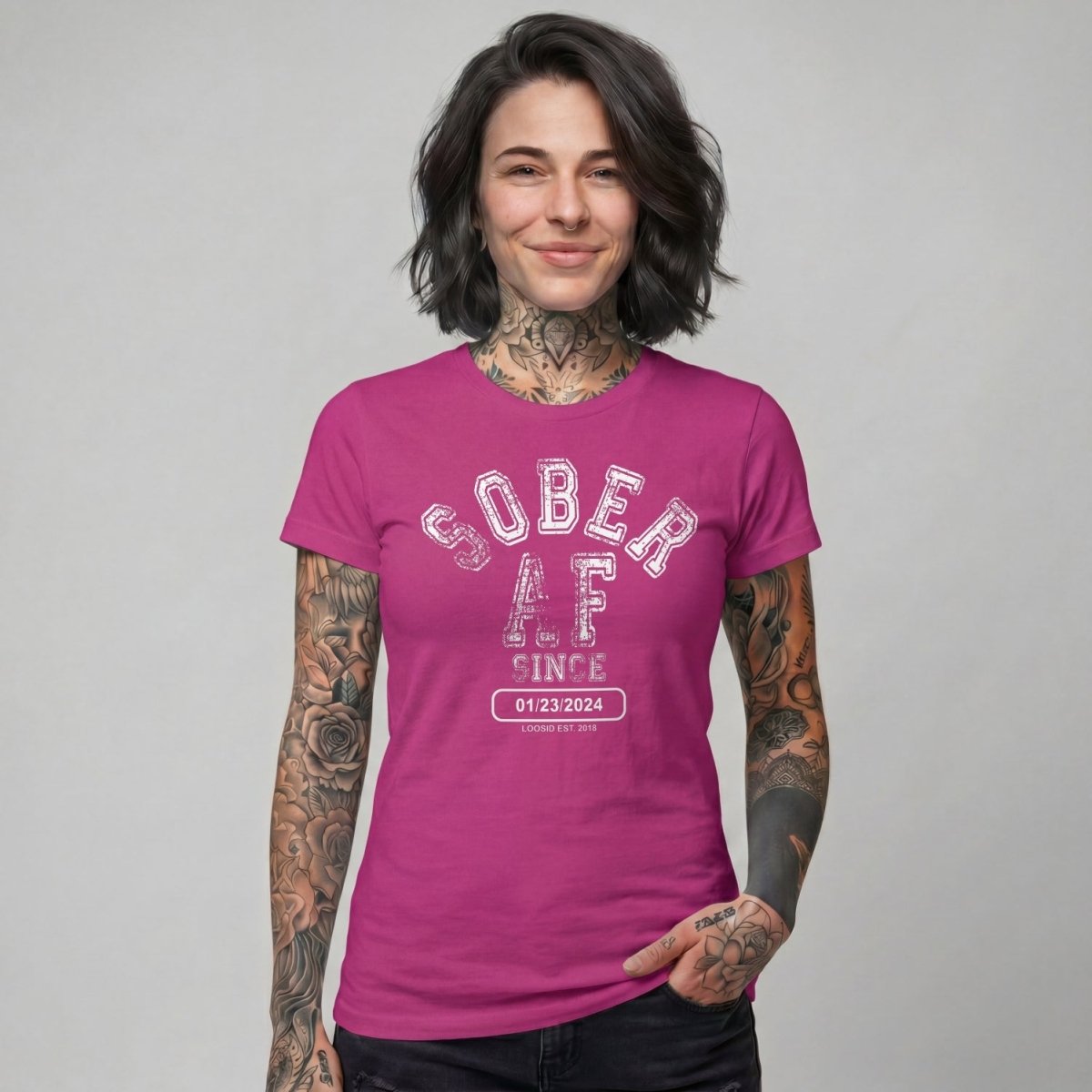 Sober AF Since Sober T Shirt | Custom Sobriety Date