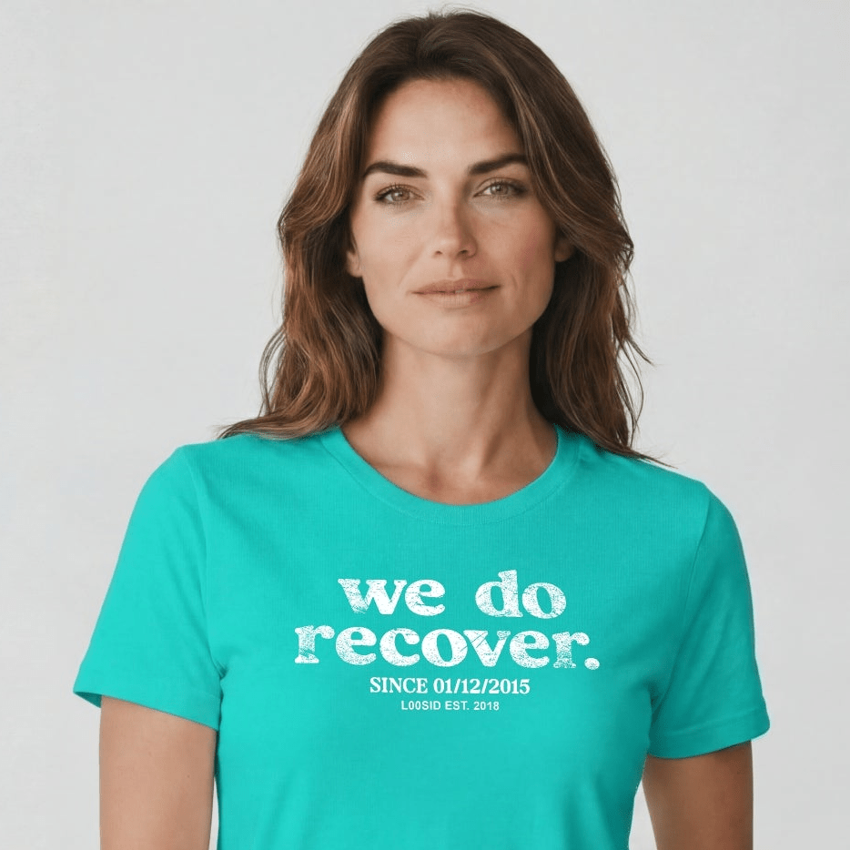 We Do Recover Women's Sober T Shirt | Personalized Sobriety Date Tee