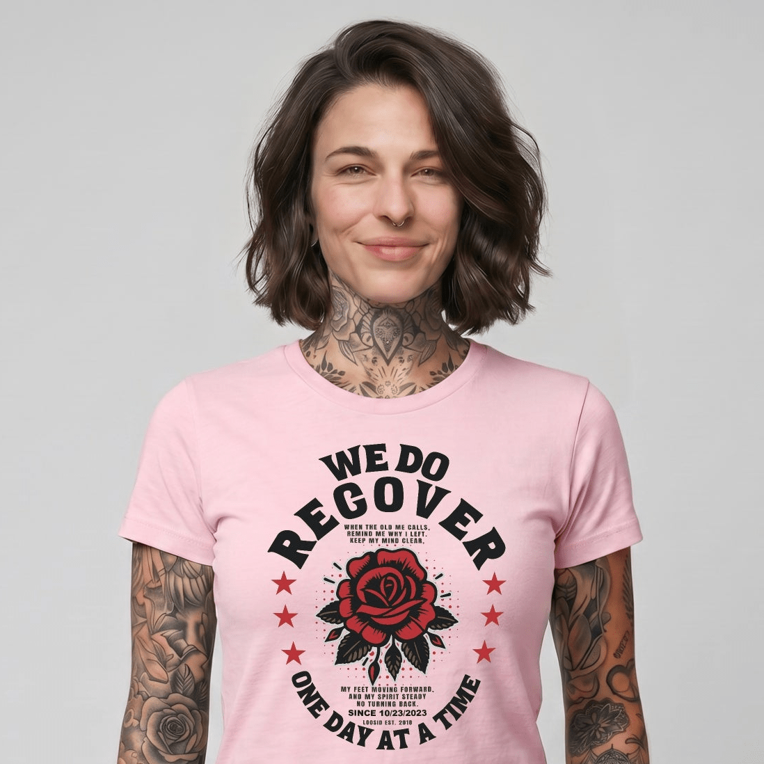 We Do Recover Sober T Shirt packaging detail (view 18)