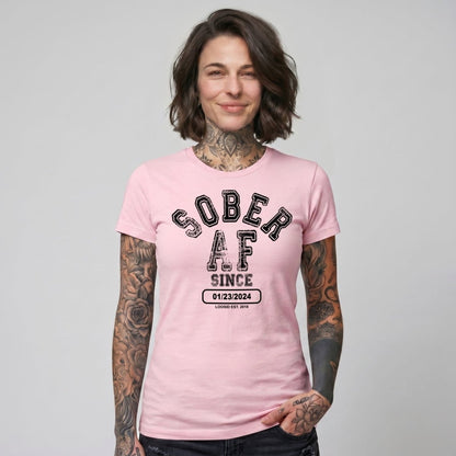 Sober AF Since Sober Sober T Shirt fit detail (view 9)