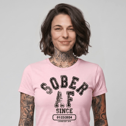 Sober AF Since Sober Sober T Shirt back view (view 7)
