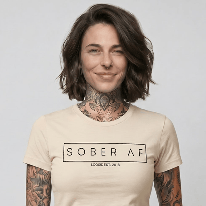 Sober AF Sober T Shirt close-up view (view 12)