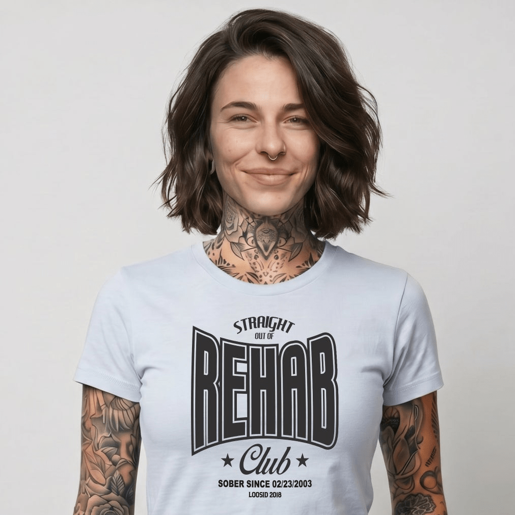 Rehab Sober T Shirt close-up view (view 12)