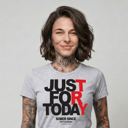Just Try For Today Sober T Shirt lifestyle view (view 15)
