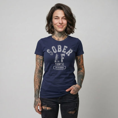 Sober AF Since Sober Sober T Shirt fit detail (view 29)
