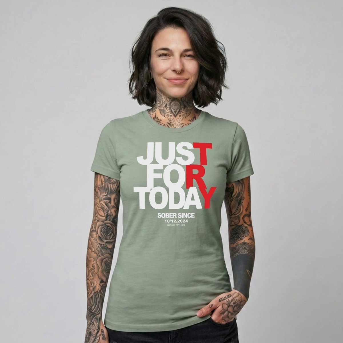 Just Try For Today Sober T Shirt fit detail (view 29)
