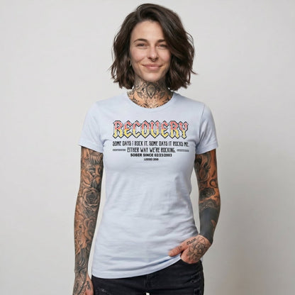 Recovery Rock Sober T Shirt graphic detail (view 14)