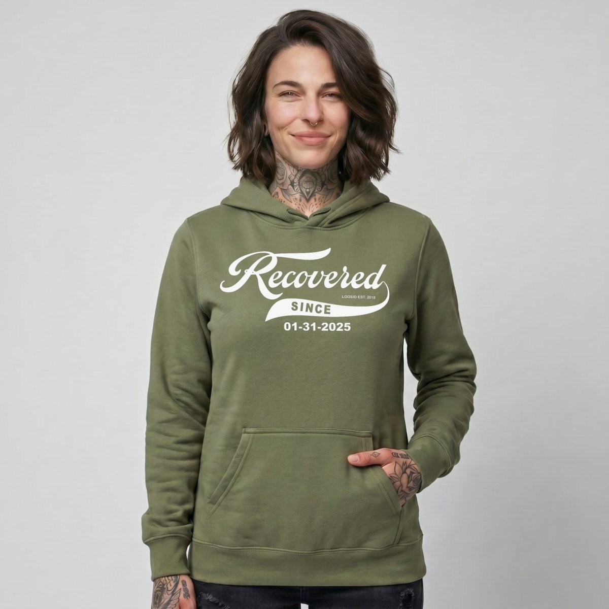 Recovered Since Recovery Hoodie lifestyle view (view 25)