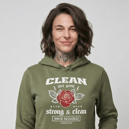 Clean Girl Gang Strong & Clean Crest Recovery Hoodie graphic detail (view 24)