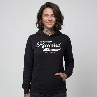 Recovered Since Recovery Hoodie flat lay styled image (view 13)