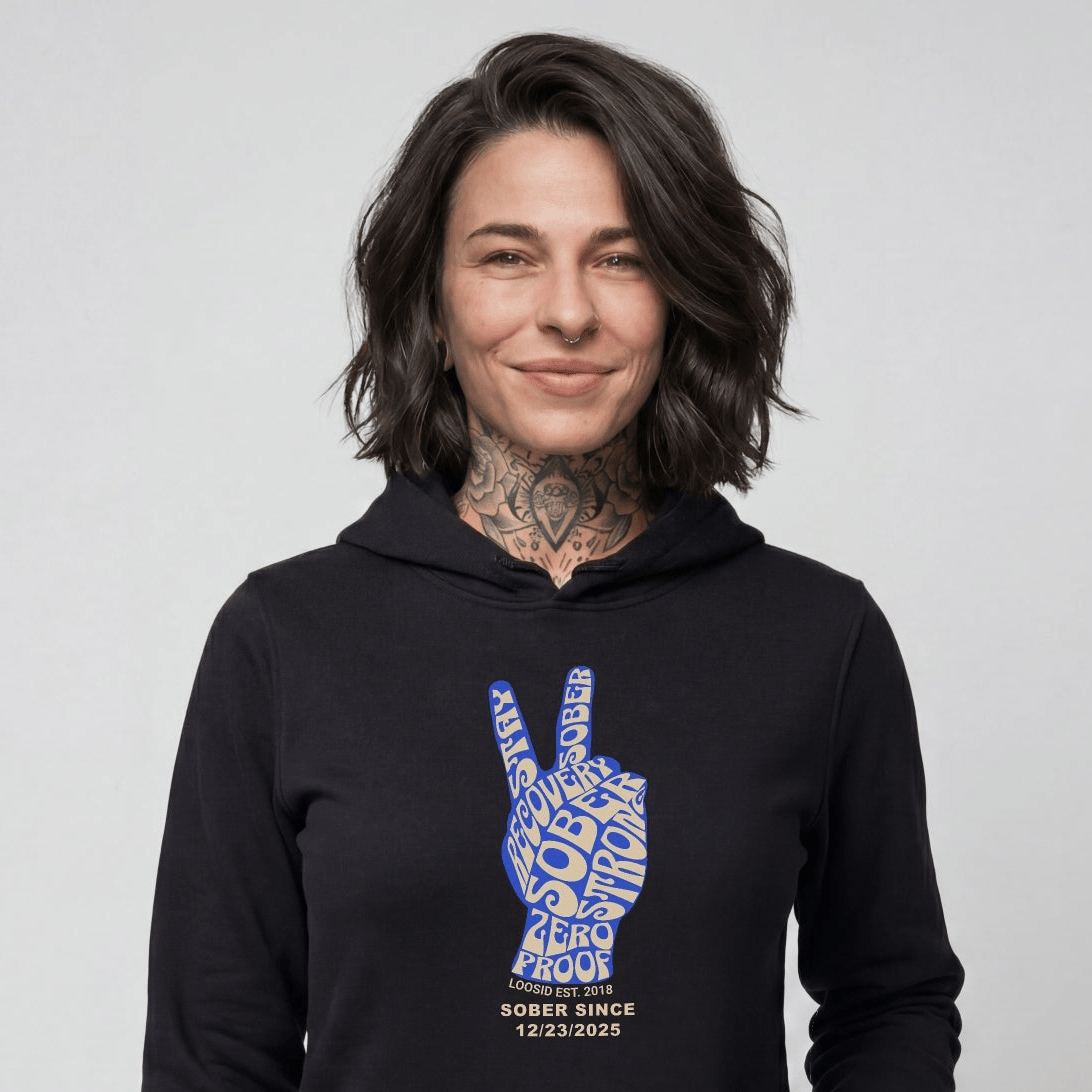 Peace & Sober Recovery Hoodie side view (view 6)