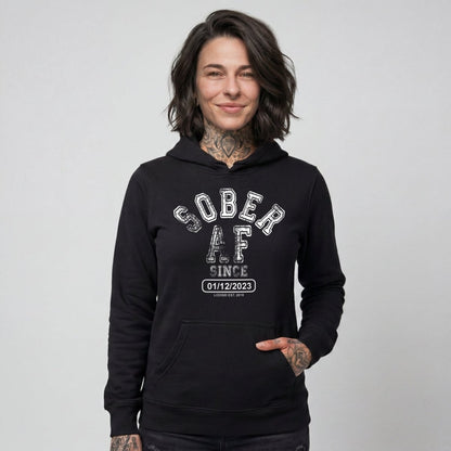 Sober AF Since Recovery Hoodie side view (view 6)