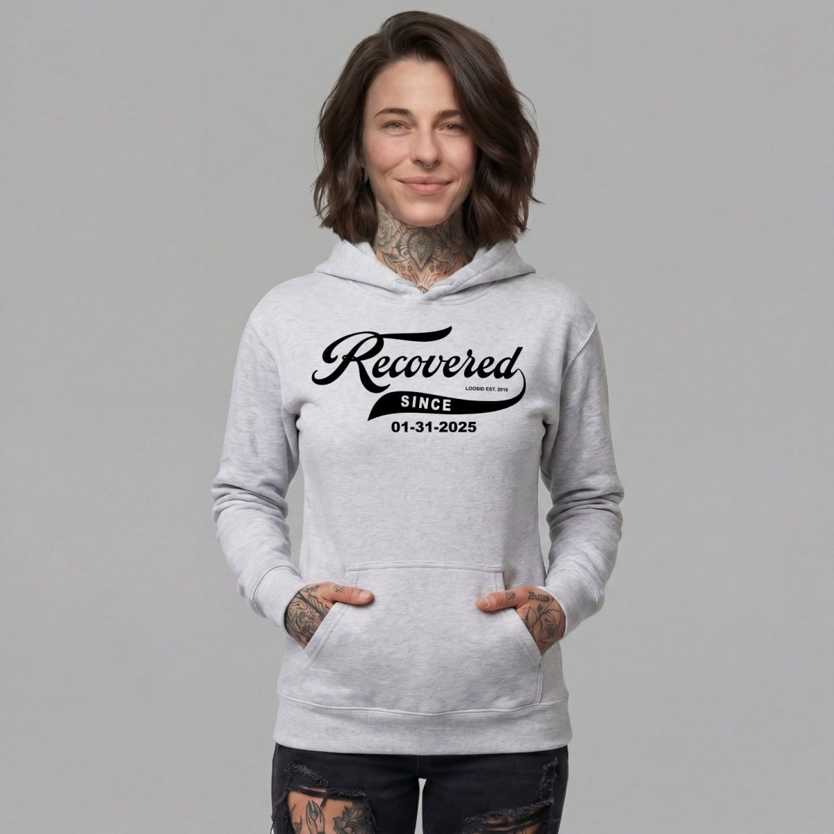 Recovered Since Recovery Hoodie lifestyle view (view 5)