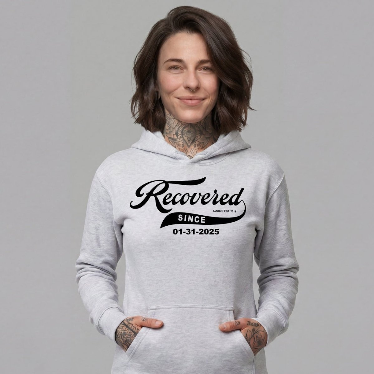 Loosid Recovered Since Recovery Hoodie featuring the design