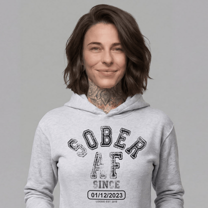 Sober AF Since Recovery Hoodie packaging detail (view 48)