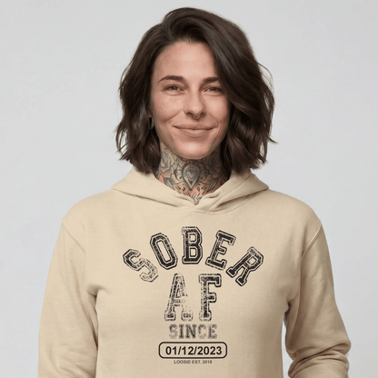 Sober AF Since Recovery Hoodie packaging detail (view 28)