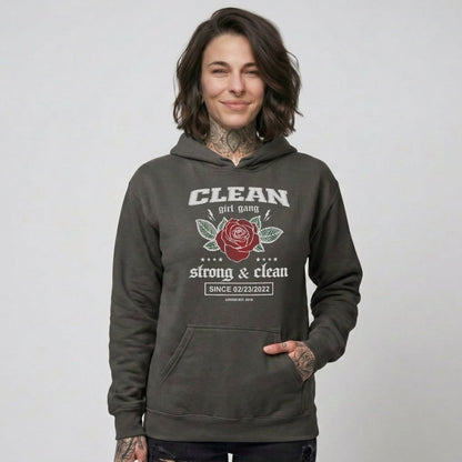 Clean Girl Gang Strong & Clean Crest Recovery Hoodie close-up view (view 22)