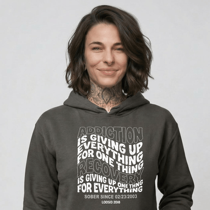 Addiction is Giving up Recovery Hoodie product photo (view 10)