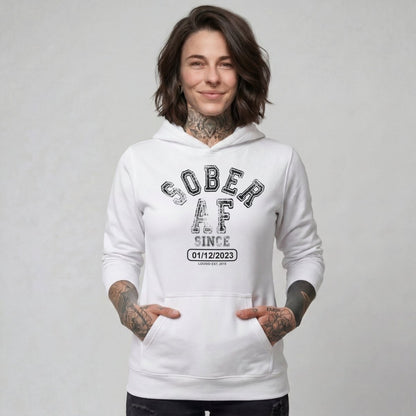 Sober AF Since Recovery Hoodie featuring the design (view 41)