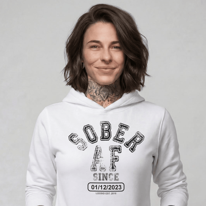 Sober AF Since Recovery Hoodie packaging detail (view 38)