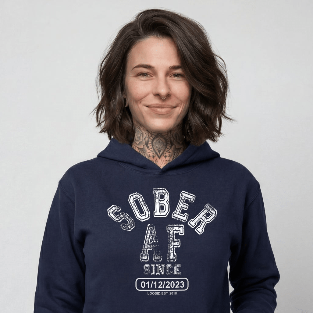 Sober AF Since Recovery Hoodie packaging detail (view 8)