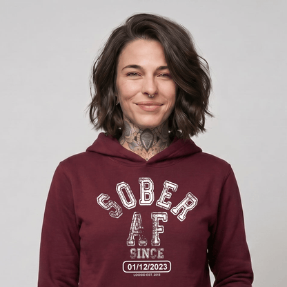 Sober AF Since Recovery Hoodie packaging detail (view 18)