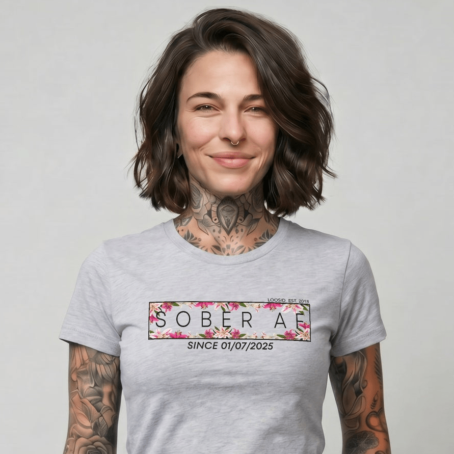 Sober AF Sober T Shirt back view (view 27)