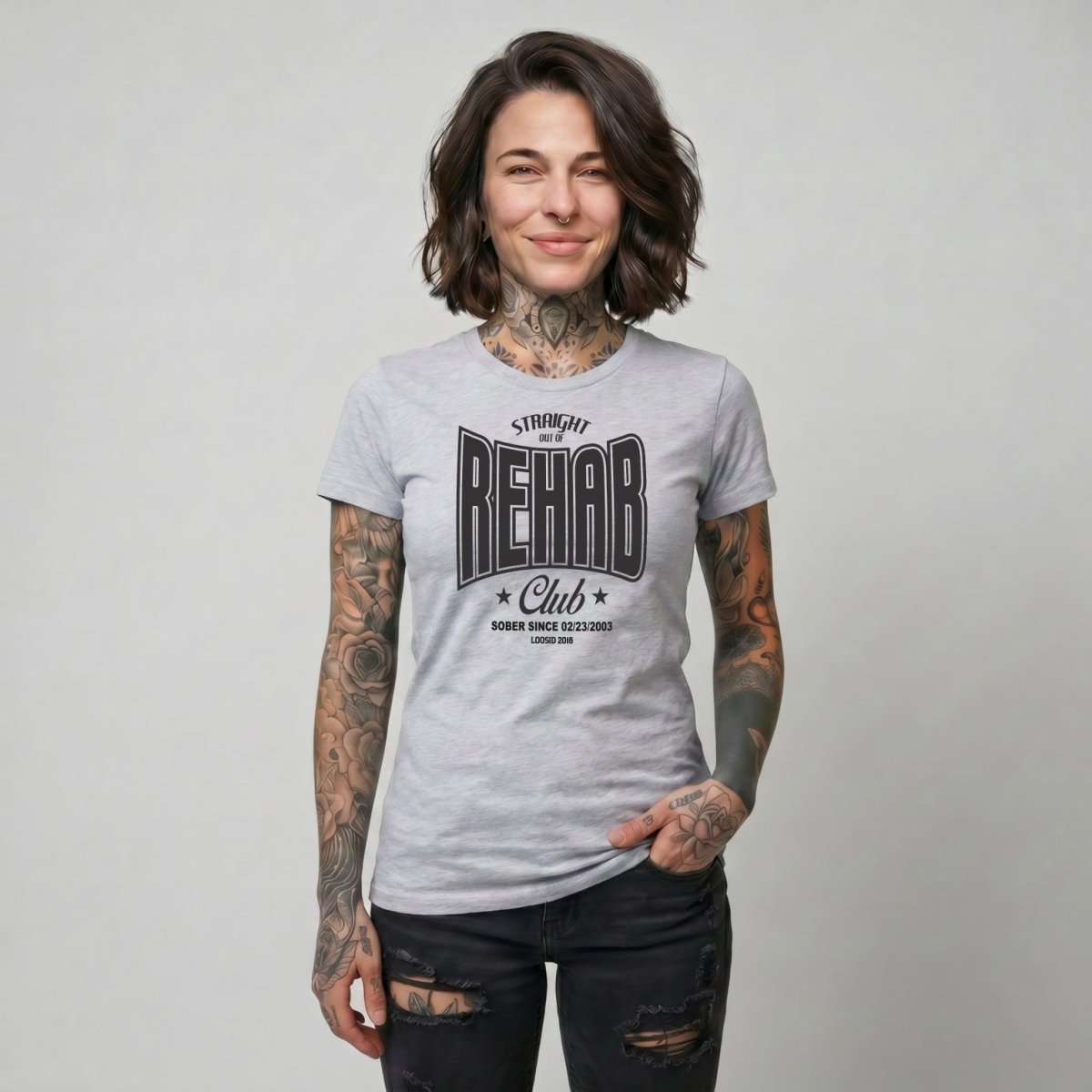 Rehab Sober T Shirt graphic detail (view 4)