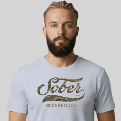 Sober T Shirt | Men's Sober Since Camo Tee