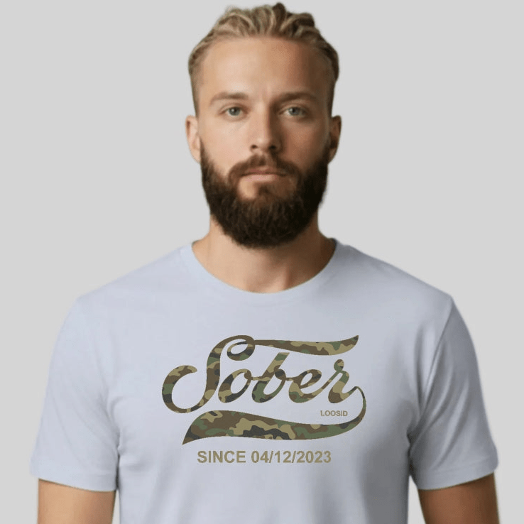Sober T Shirt | Men's Sober Since Camo Tee