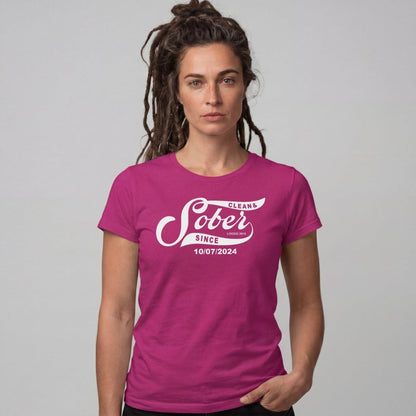 Sober T Shirt | Women's Sober Since Top with Personalized Date