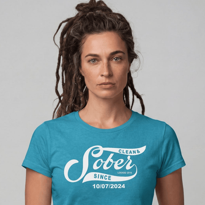 Sober T Shirt | Women's Sober Since Top with Personalized Date