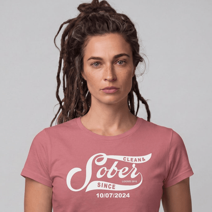 Sober T Shirt | Women's Sober Since Top with Personalized Date