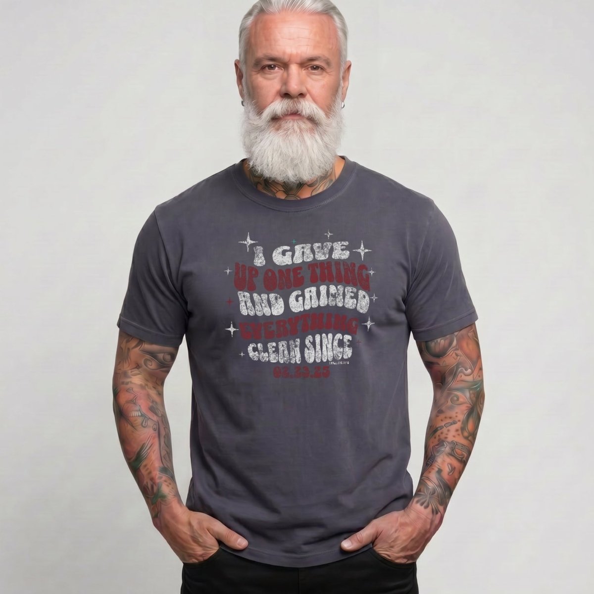 I Gave Up One Thing Unisex garment dyed Sober T Shirt product photo (view 10)