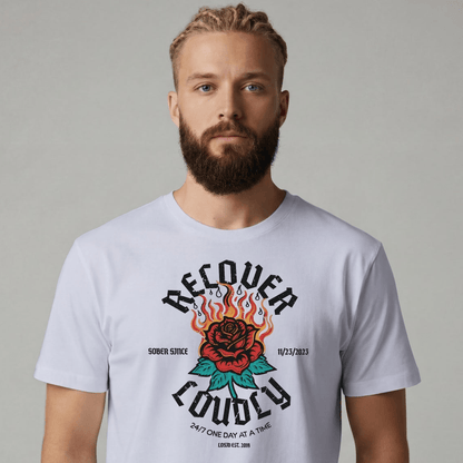 Sober T Shirt | Men's Recover Loudly Tee