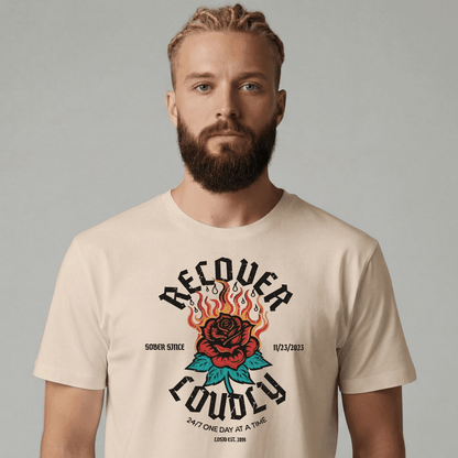 Sober T Shirt | Men's Recover Loudly Tee