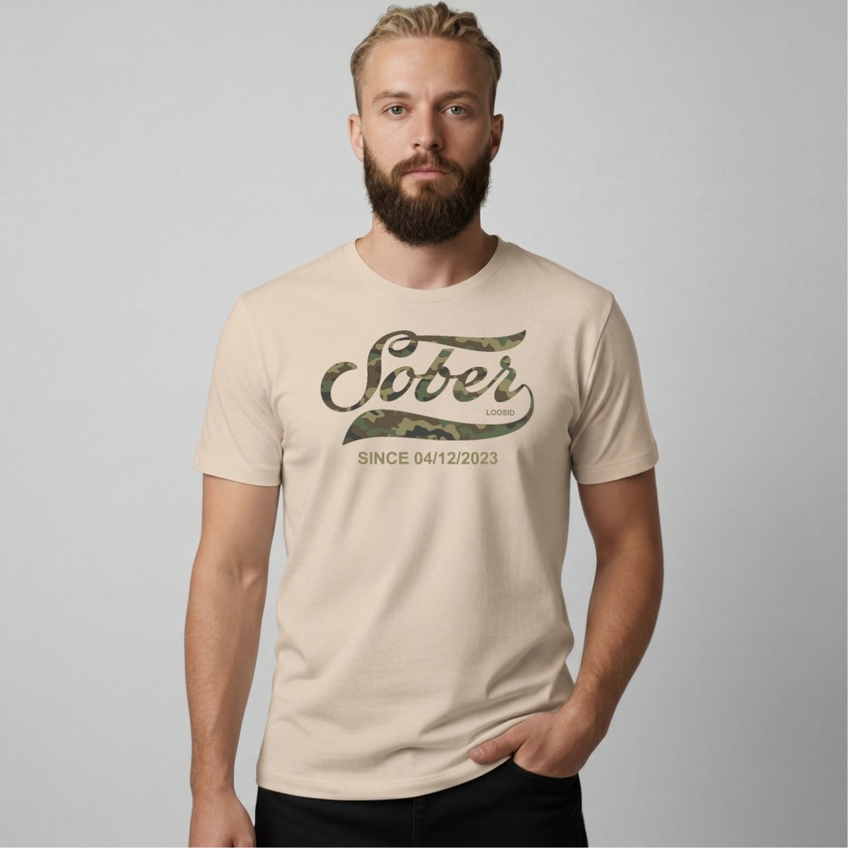 Sober T Shirt | Men's Sober Since Camo Tee