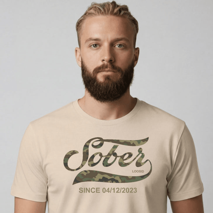Sober T Shirt | Men's Sober Since Camo Tee