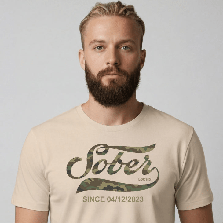 Sober T Shirt | Men's Sober Since Camo Tee