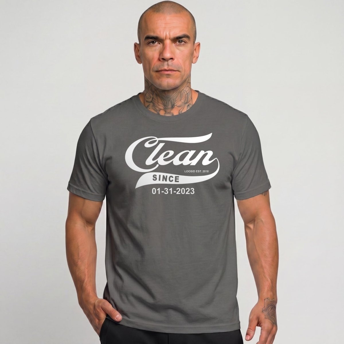 Clean Since Tee with Personalized Sobriety Date | Sober T Shirt