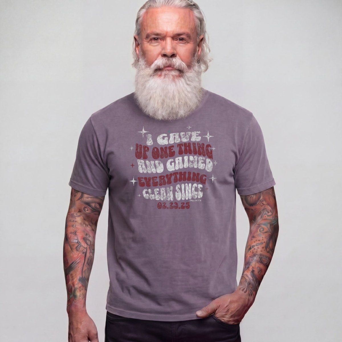 Loosid I Gave Up One Thing Unisex garment dyed Sober T Shirt featuring the design